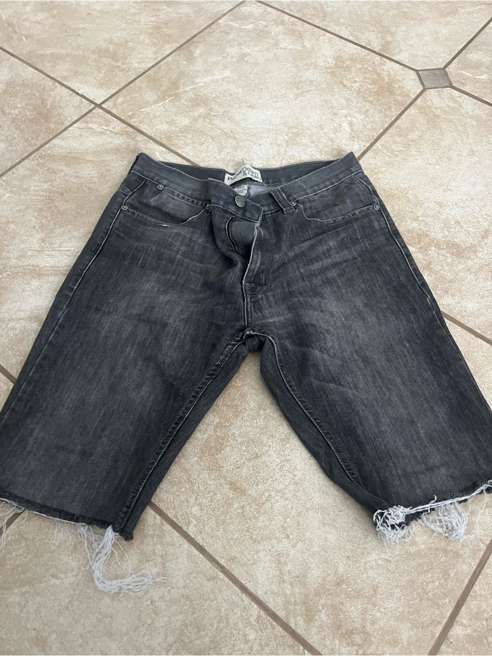 Paper Denim & Cloth Black Frayed Hem Jean Shorts